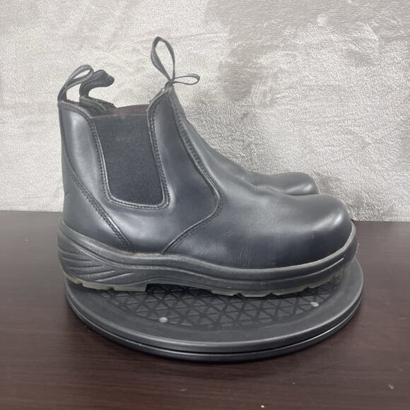 Thorogood Womens Size 9M Station Chelsea Work Shoe Black Leather Slip On Boots - Picture 1 of 10